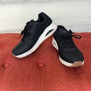 Skechers Black and White Athletic Shoes